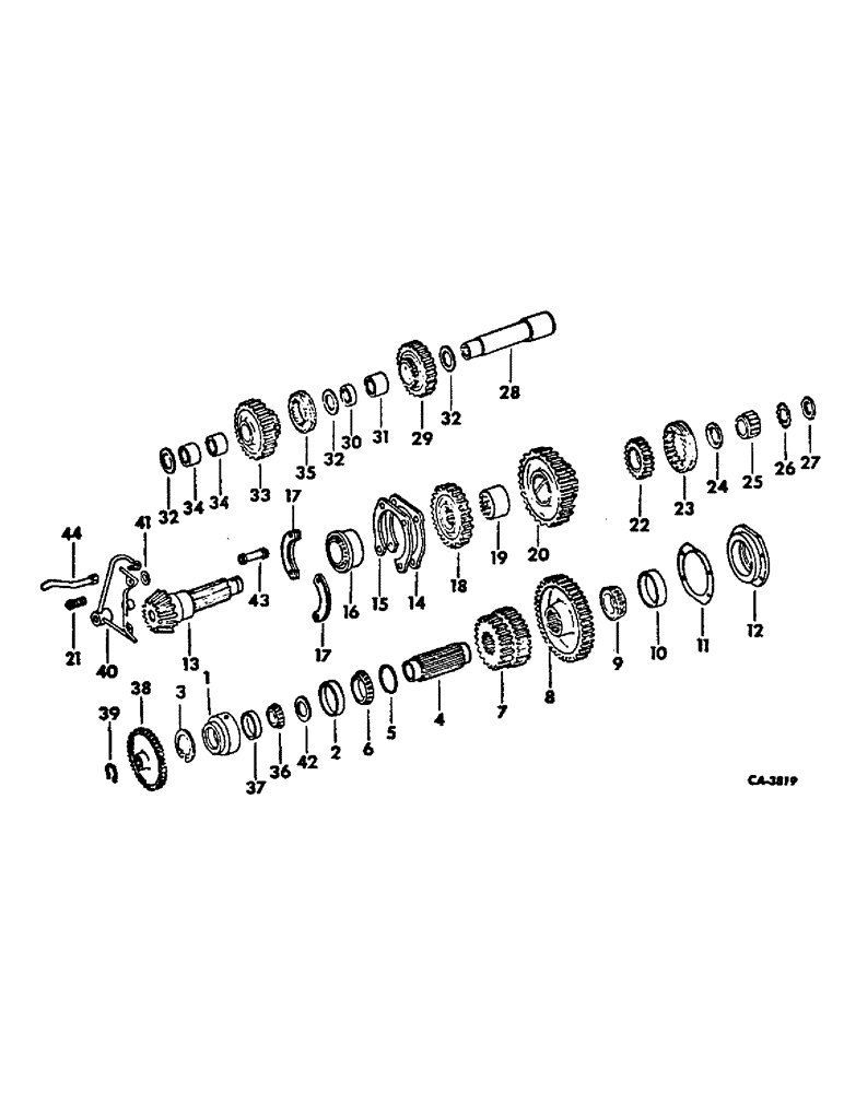 Схема запчастей Case IH 1568 - (07-11) - DRIVE TRAIN, RANGE TRANSMISSION IN REAR FRAME (04) - Drive Train