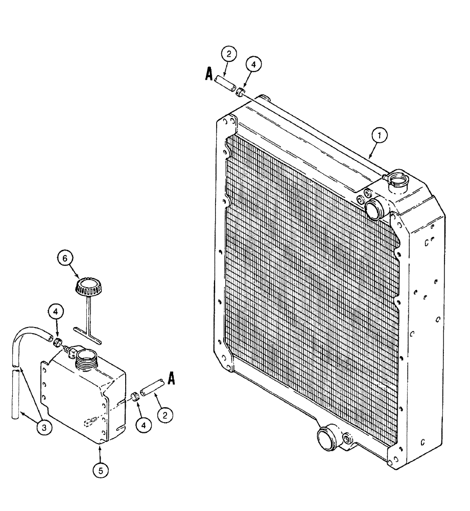 Схема запчастей Case IH 7250 - (2-012) - COOLANT RECOVERY SYSTEM, TRACTOR P.I.N. JJA0064978 AND AFTER (02) - ENGINE