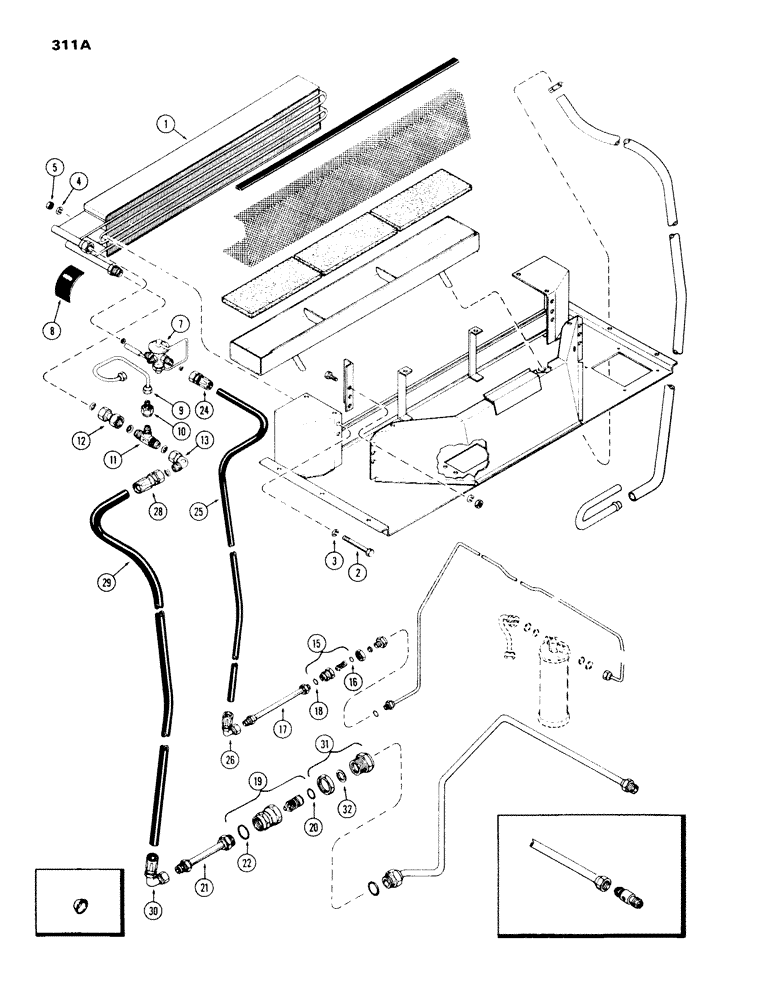 Схема запчастей Case IH 970 - (311A) - CAB, PLENUM, WITH AIR CONDITIONER, HINSON (09) - CHASSIS/ATTACHMENTS