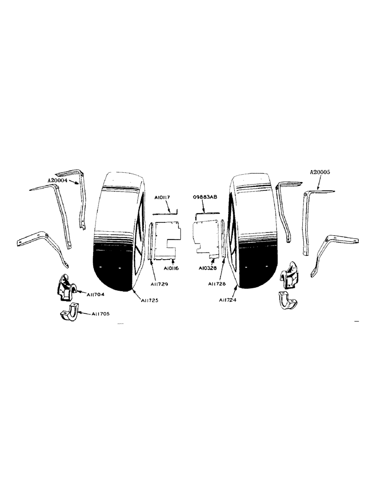 Схема запчастей Case IH 900 - (098) - FENDERS (09) - CHASSIS