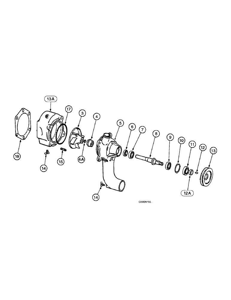 Схема запчастей Case IH DT-429 - (9-58) - WATER PUMP AND PULLEY 