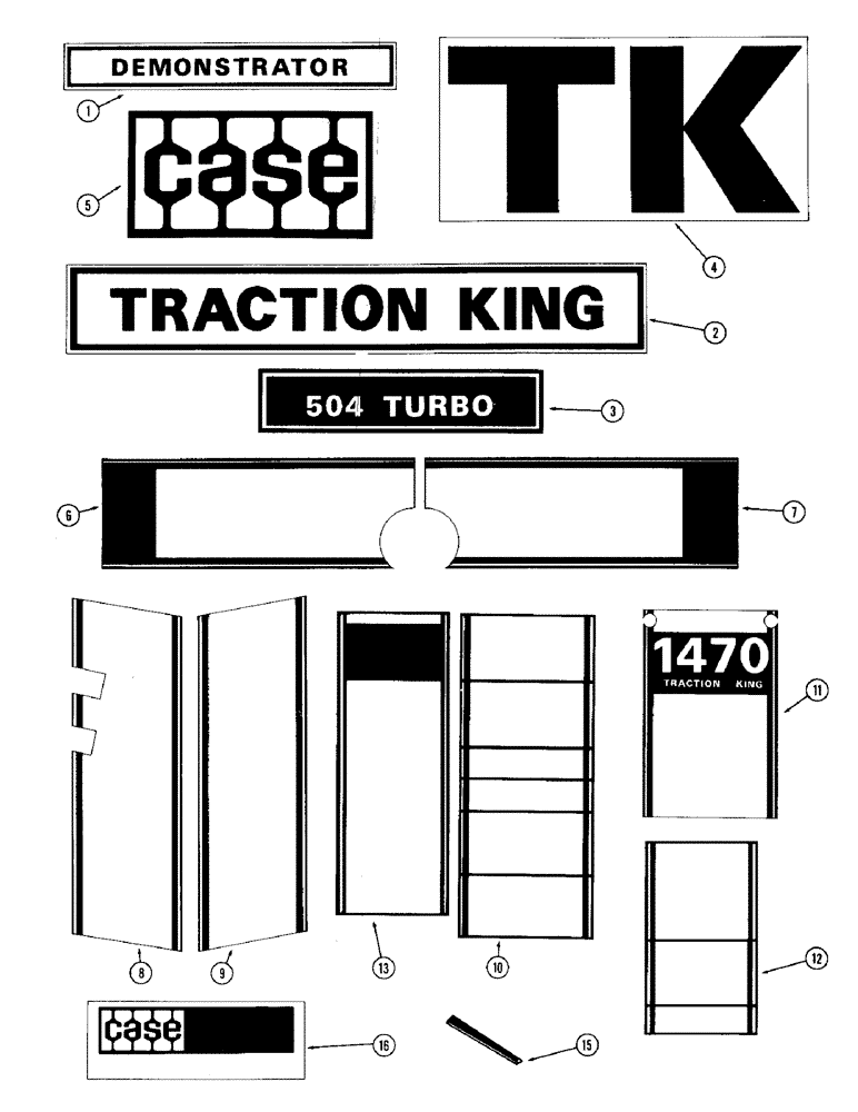 Схема запчастей Case IH 1470 - (115E) - DECALS, DEMONSTRATOR MODEL (09) - CHASSIS