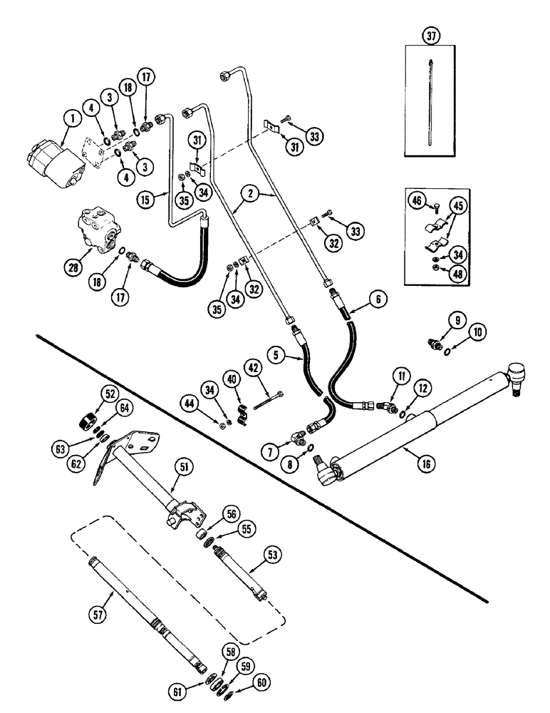 Схема запчастей Case IH 2096 - (5-104) - HYDROSTATIC STEERING SYSTEM (05) - STEERING