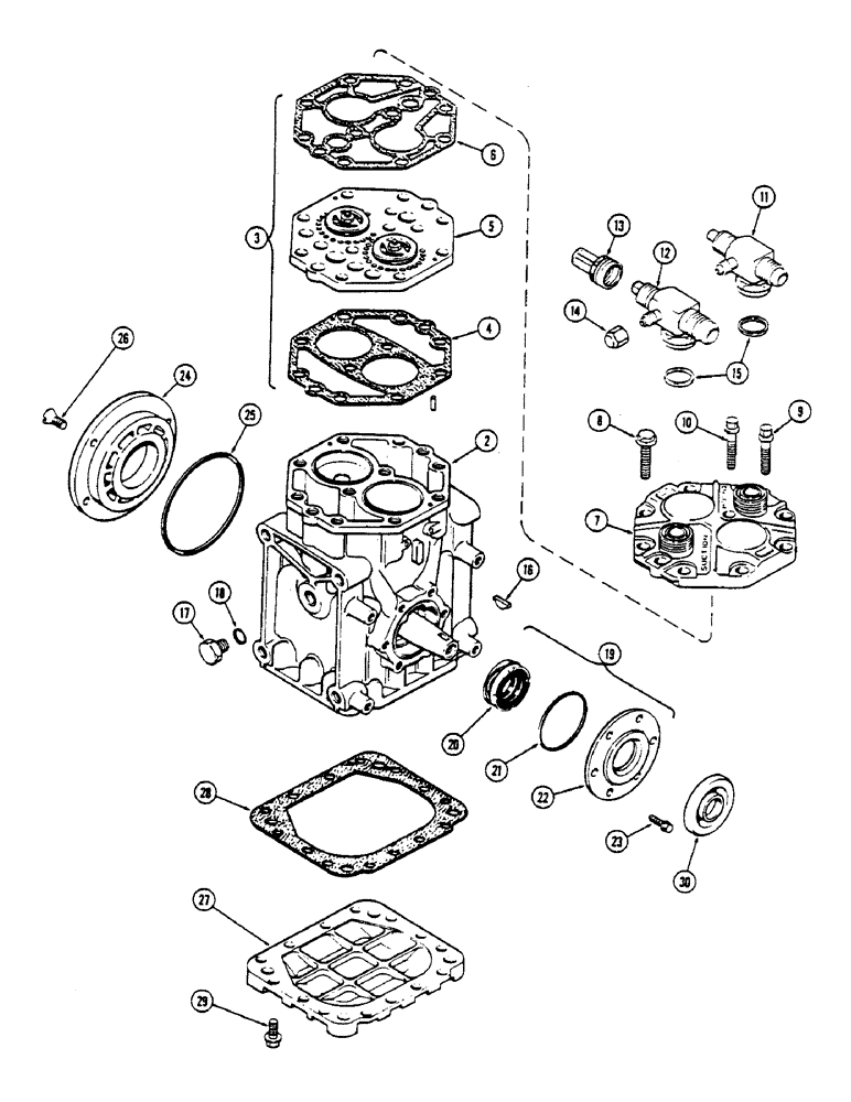 Схема запчастей Case IH 2670 - (544) - CAB, AIR CONDITIONER, YORK COMPRESSOR ASSEMBLY (09) - CHASSIS/ATTACHMENTS