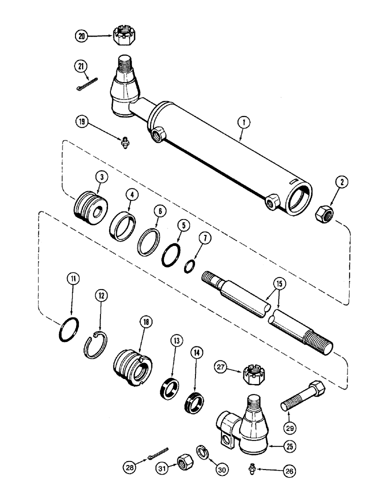 Схема запчастей Case IH 8920 - (5-038) - STEERING CYLINDER ASSEMBLY, MFD TRACTOR (05) - STEERING