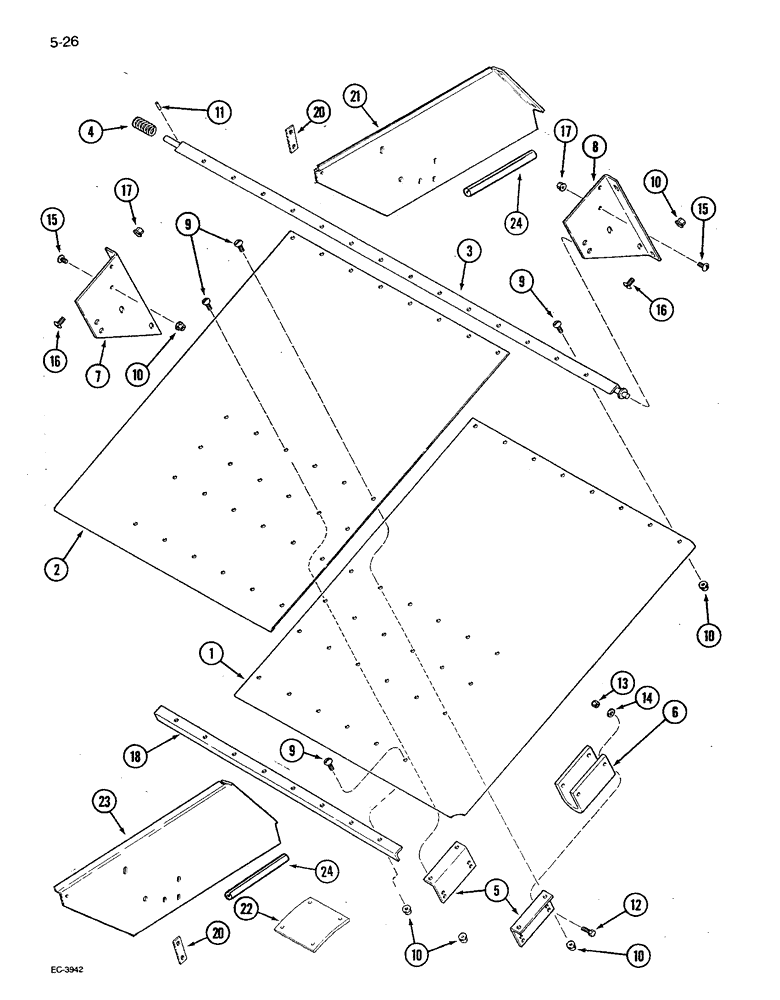 Схема запчастей Case IH 1680 - (5-026) - STATIONARY STEERING AXLE SHIELD (04) - STEERING