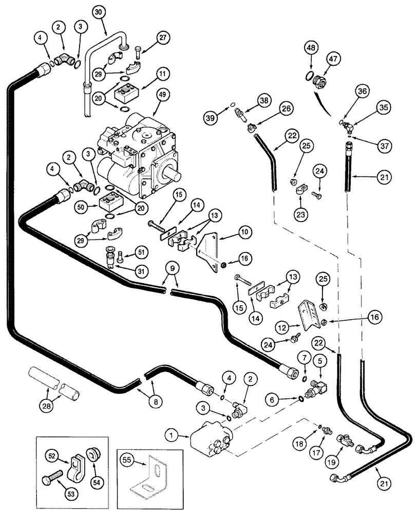 Схема запчастей Case IH 2366 - (05-19) - HYDRAULICS - VALVE, SELECTOR - POWER GUIDE AXLE (04) - STEERING