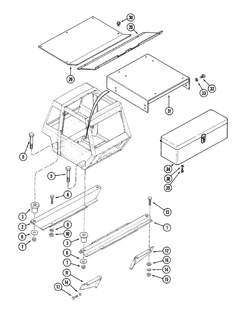 Схема запчастей Case IH 4694 - (9-438) - CAB MOUNTING PARTS (09) - CHASSIS/ATTACHMENTS