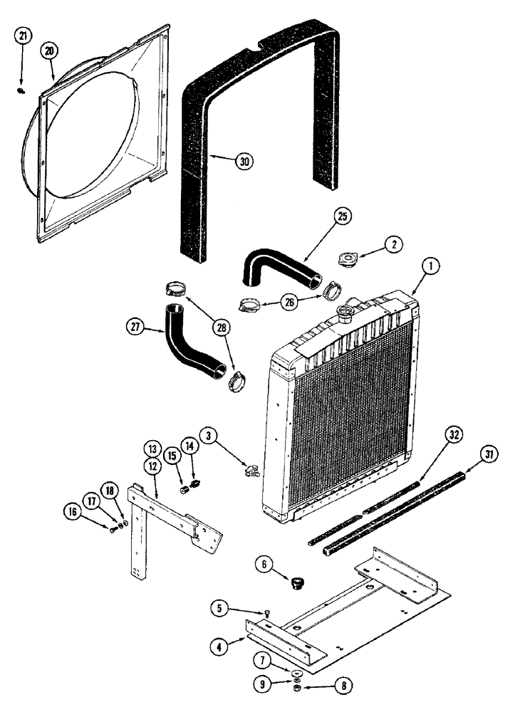 Схема запчастей Case IH 3294 - (2-002) - RADIATOR AND ATTACHING PARTS, 504BDT DIESEL ENGINE (02) - ENGINE