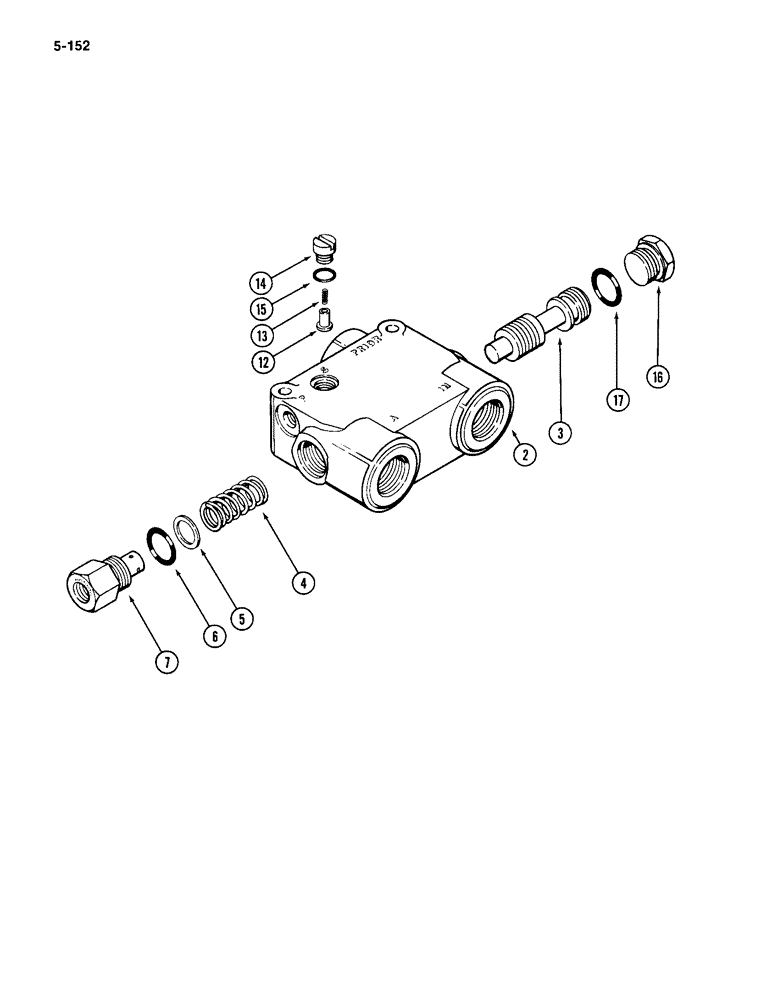 Схема запчастей Case IH 4994 - (5-152) - REAR STEERING PRIORITY VALVE (05) - STEERING