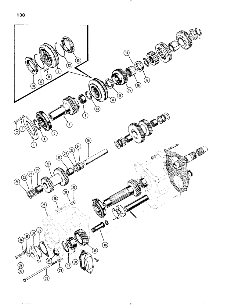 Схема запчастей Case IH 570 - (138) - SHUTTLE GEAR BOX, 8 SPEED (06) - POWER TRAIN