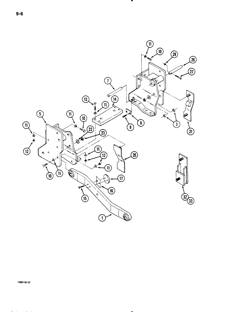 Схема запчастей Case IH 9110 - (9-06) - HITCH LOWER LINK AND MOUNTS (09) - CHASSIS/ATTACHMENTS