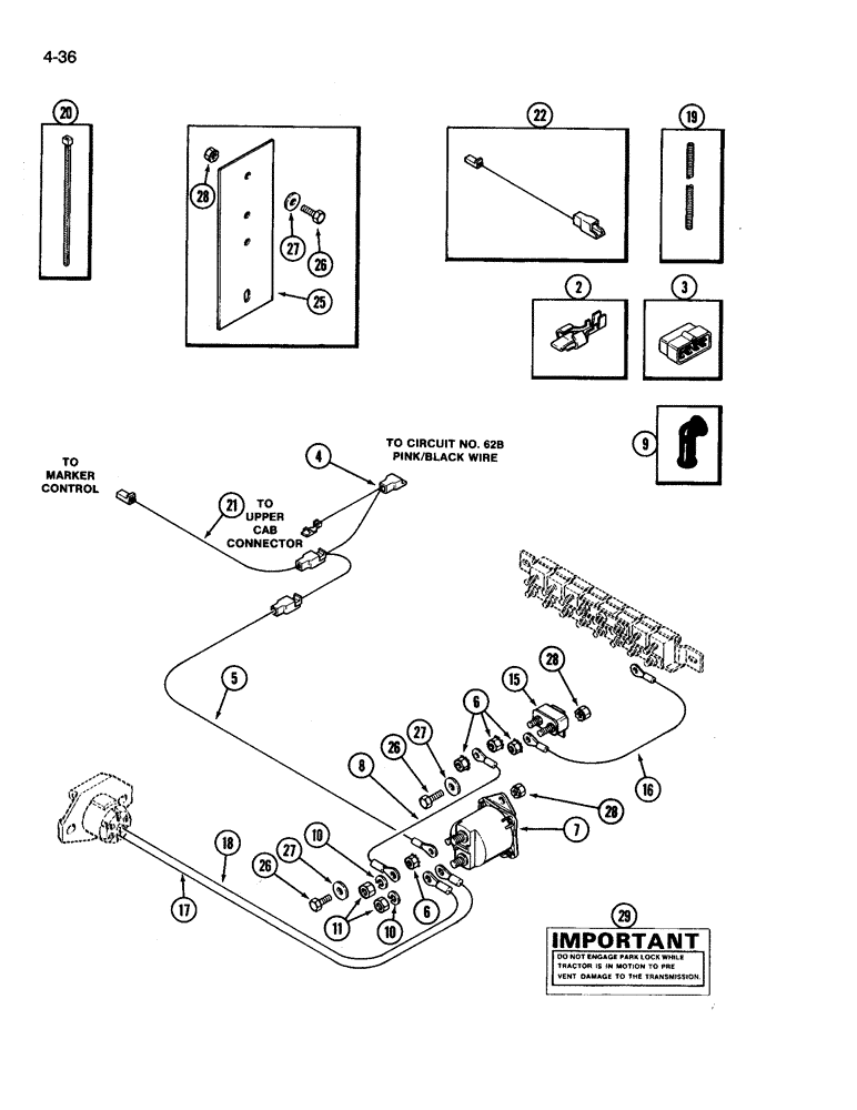 Схема запчастей Case IH 3394 - (4-36) - ELECTRIC POWER ATTACHMENT, IMPLEMENT MONITOR (04) - ELECTRICAL SYSTEMS