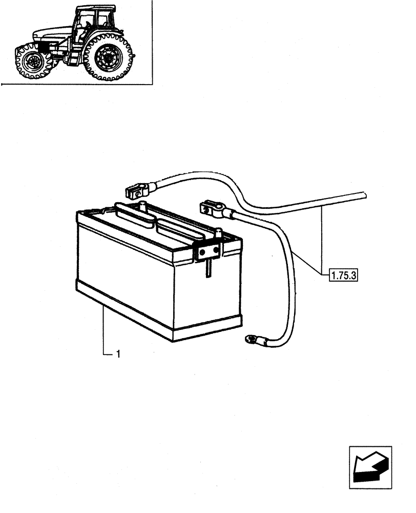 Схема запчастей Case IH JX65 - (1.74.2) - BATTERY (06) - ELECTRICAL SYSTEMS