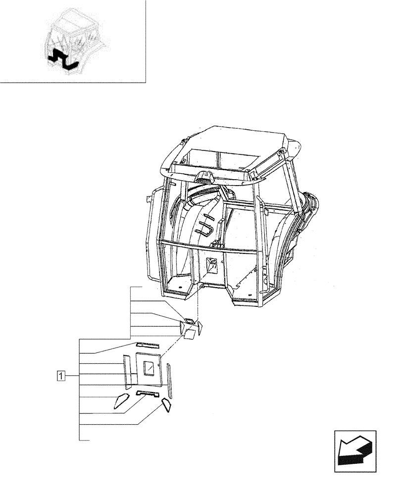 Схема запчастей Case IH JX95 - (1.92.0[61]) - CAB - STEERING COLUMN - INSULATOR (10) - OPERATORS PLATFORM/CAB