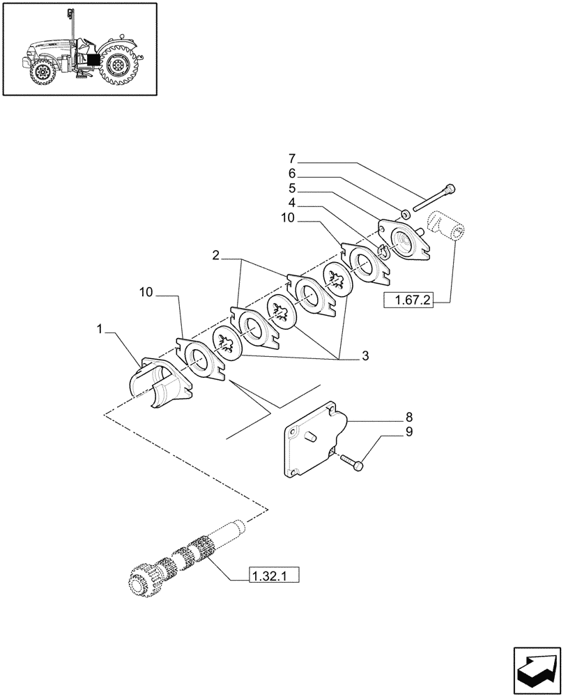 Схема запчастей Case IH JX1095N - (1.65.5) - PARKING BRAKE (05) - REAR AXLE