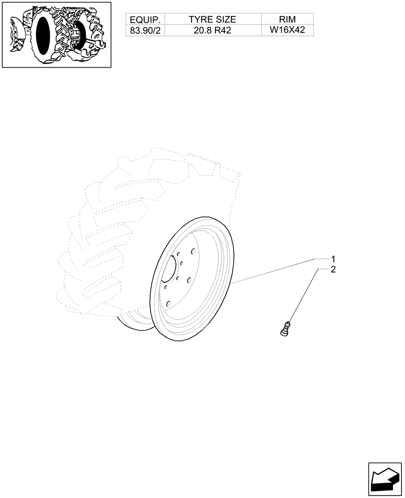 Схема запчастей Case IH PUMA 210 - (83.00[15]) - DRIVE WHEELS - D5813 (11) - WHEELS/TRACKS