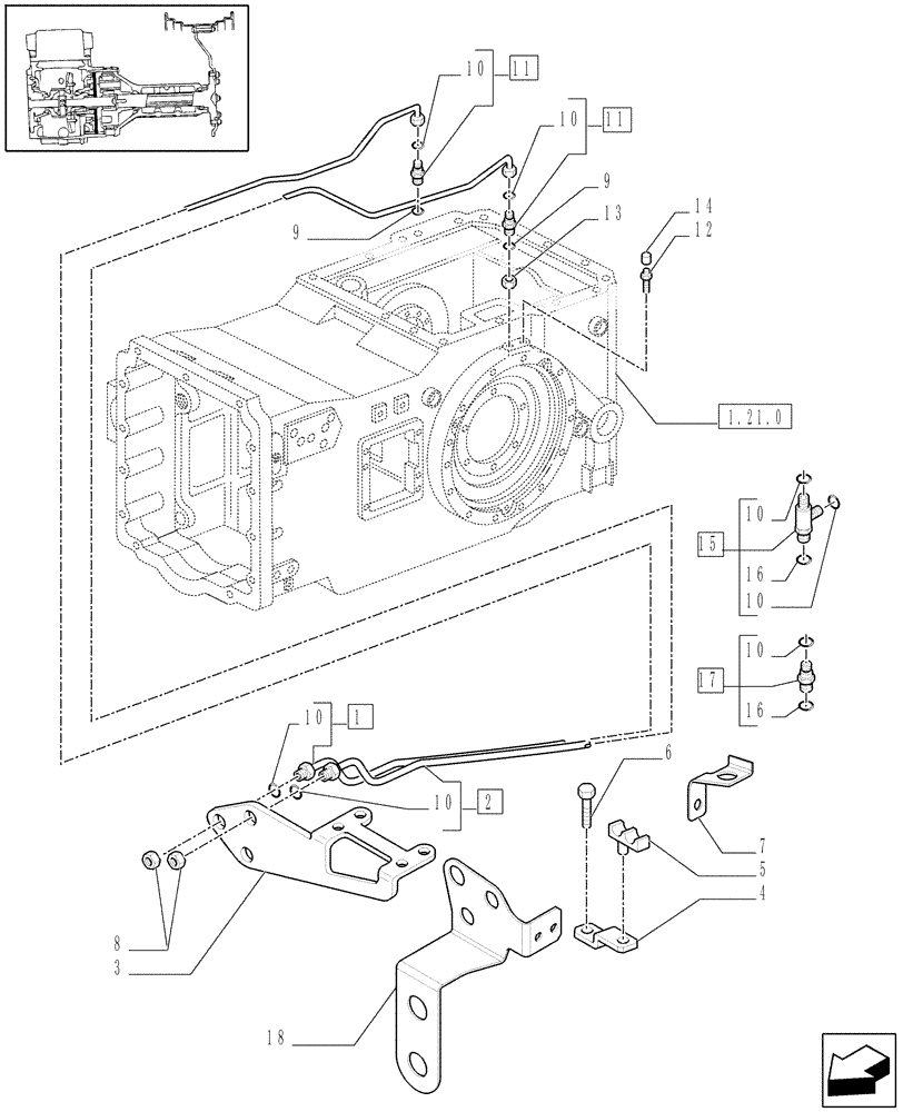 Схема запчастей Case IH MAXXUM 100 - (1.68.5) - BRAKE PIPING (05) - REAR AXLE