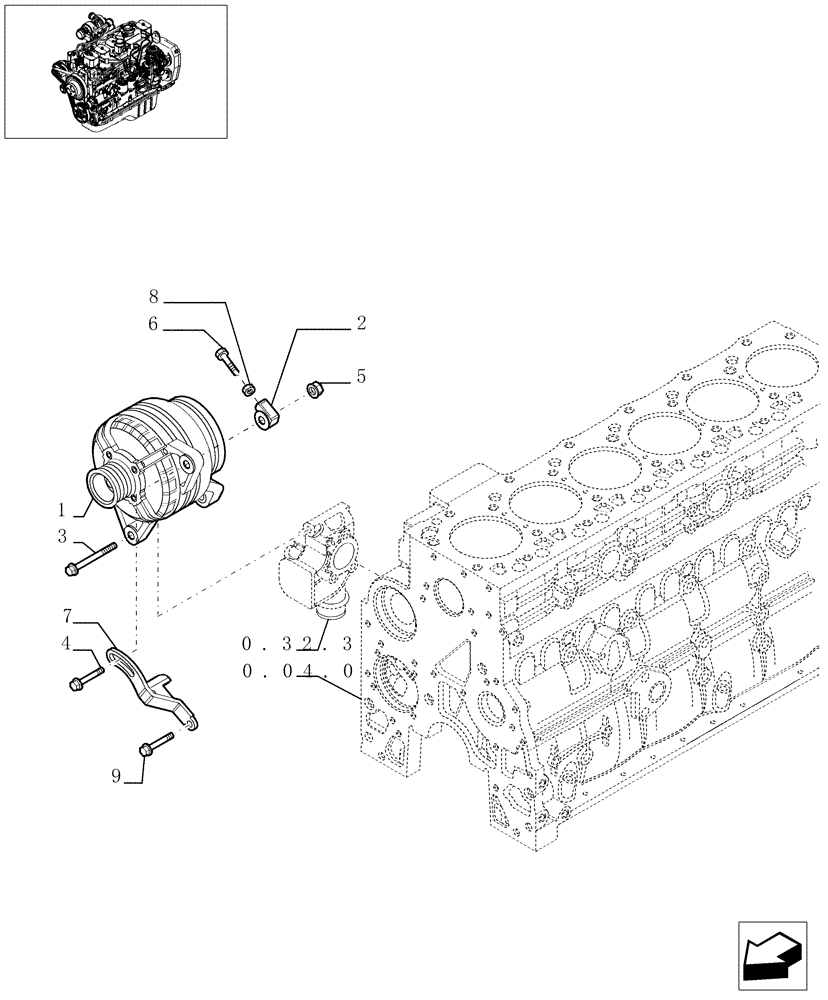 Схема запчастей Case IH F4GE0684E D600 - (0.40.0[01]) - ALTERNATOR (504010829-504073885) 