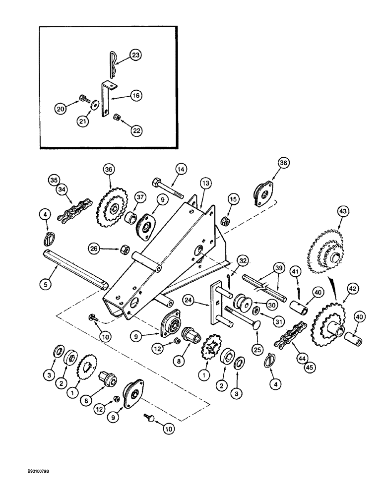 Схема запчастей Case IH 955 - (9B-08) - SEED DRIVE SPEED CHANGE, ALL PLANTERS EXCEPT SOLID ROW CROP (09) - CHASSIS/ATTACHMENTS