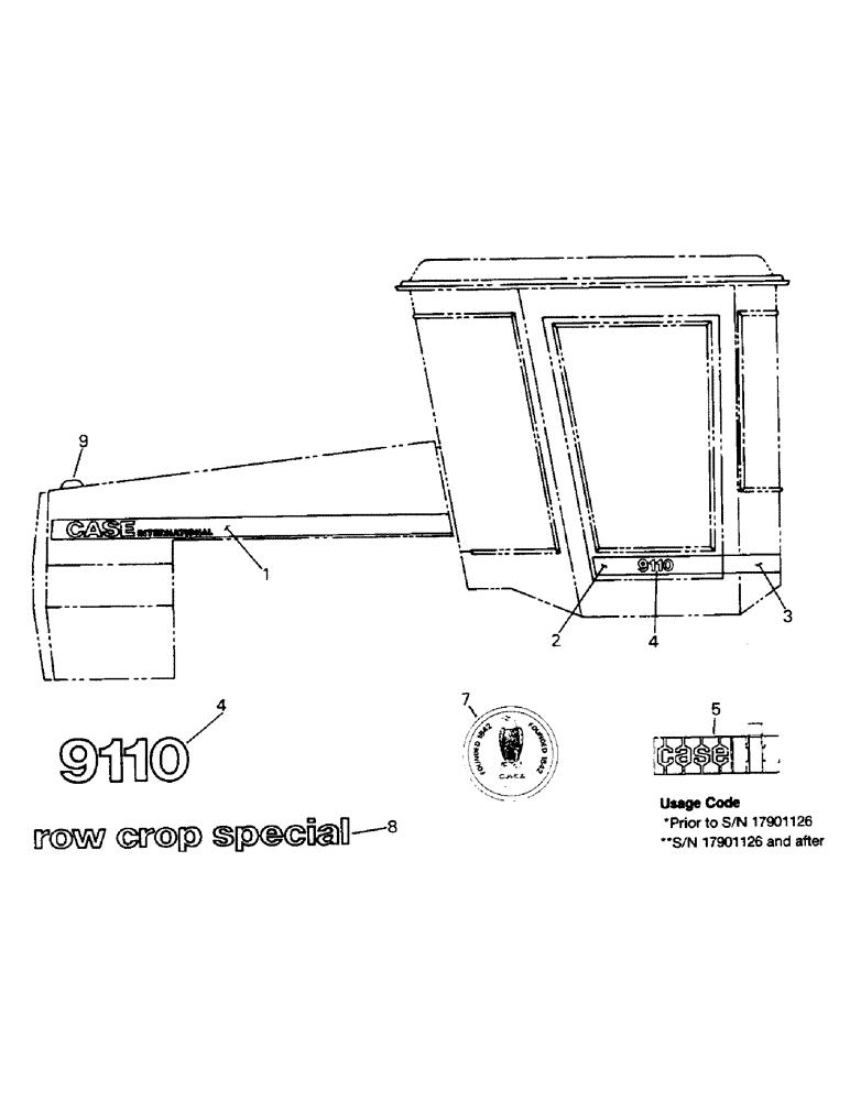 Схема запчастей Case IH 9110 - (09-5) - DECALS AND MEDALLIONS (13) - DECALS