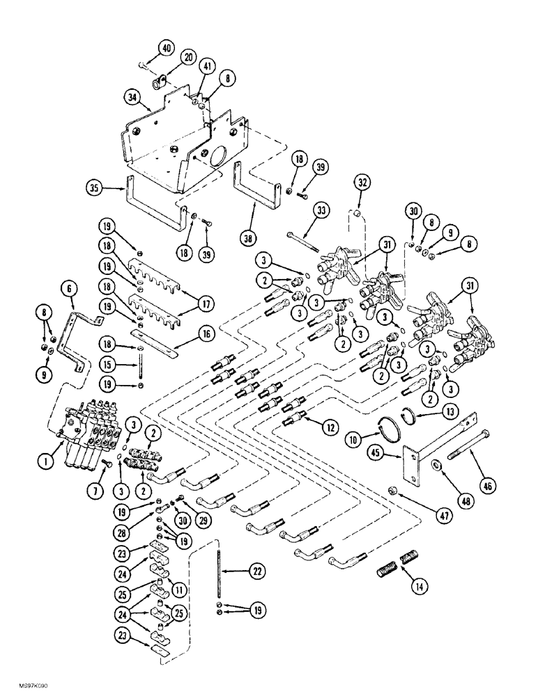 Схема запчастей Case IH 9380 - (8-018) - HYDRAULIC COUPLER CIRCUIT, P.I.N. JEE0069665 AND AFTER (08) - HYDRAULICS