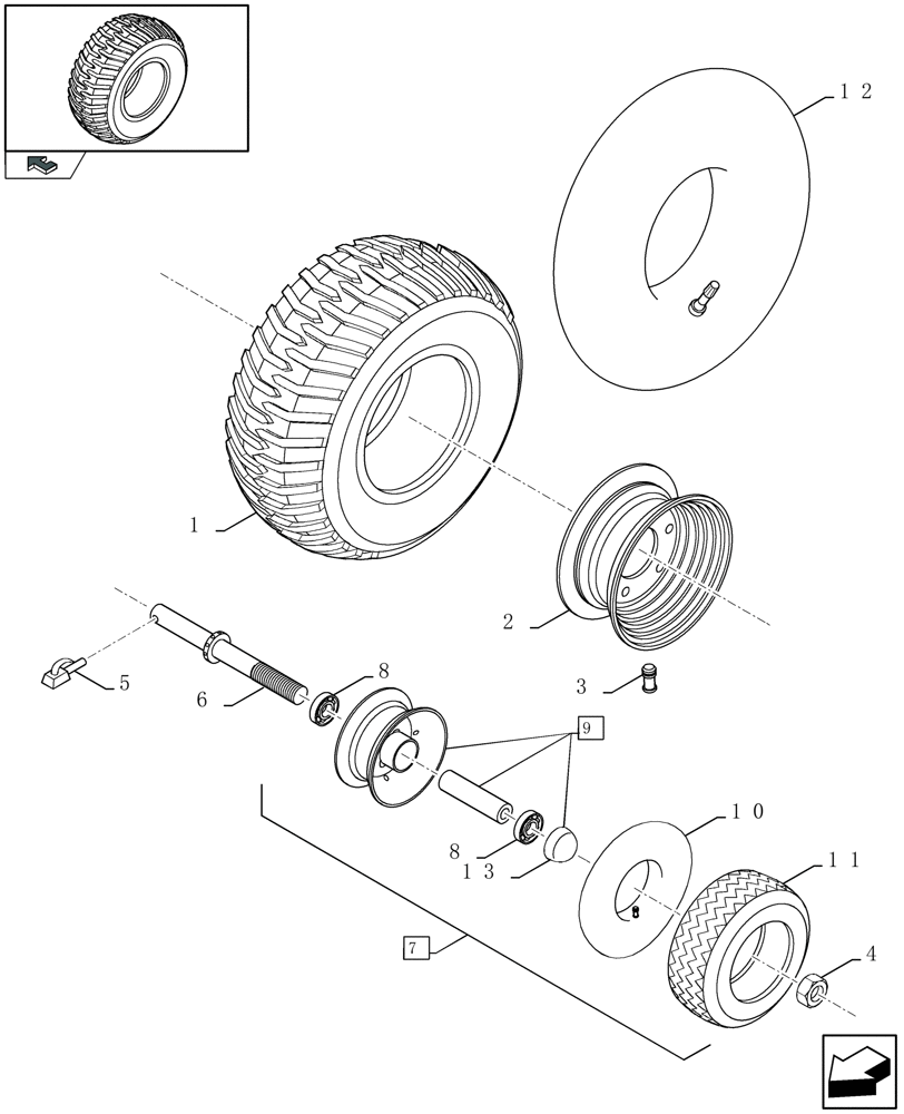 Схема запчастей Case IH LBX432S - (11.01[01]) - WHEELS (11) - WHEELS