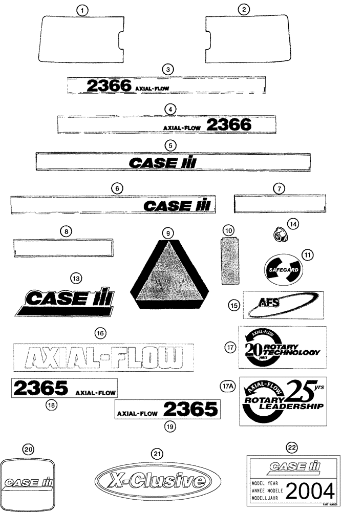 Схема запчастей Case IH 2366 - (09H-20) - DECALS (12) - CHASSIS