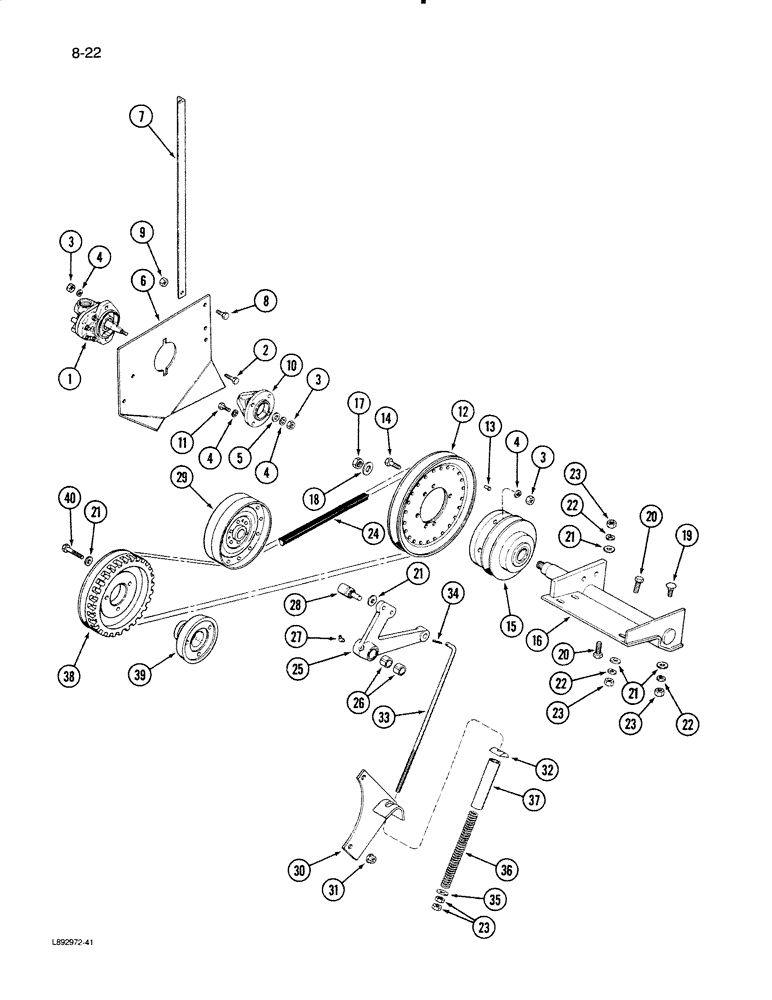 Схема запчастей Case IH 1670 - (8-22) - AUXILIARY HYDRAULIC PUMP MOUNTING (07) - HYDRAULICS