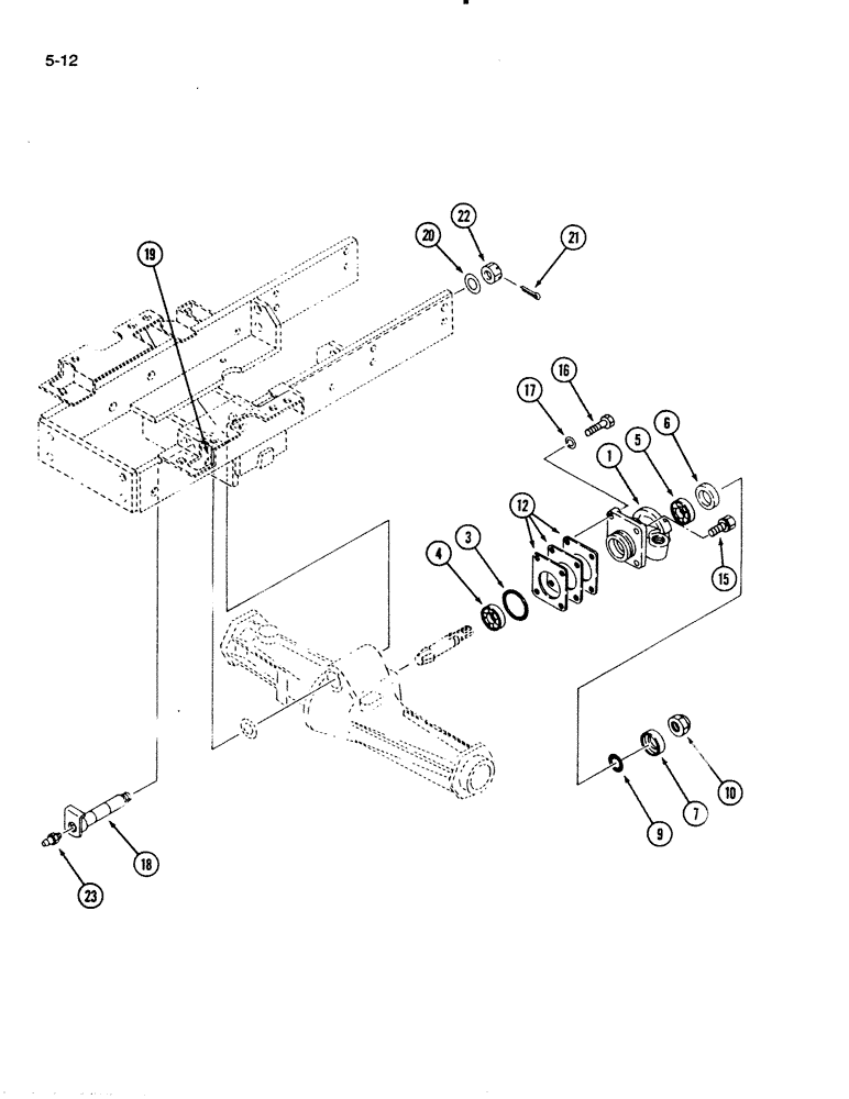 Схема запчастей Case IH 1140 - (5-12) - FRONT AXLE PINION HOUSING, MFD TRACTOR (05) - STEERING