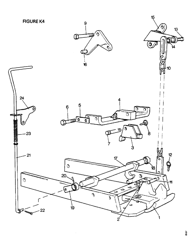 Схема запчастей Case IH 1410 - (K4-1) - DRAWBARS AND HITCHES, PICK UP HITCH, [A] 1410, 1412, 1412G, 1210 4WD Drawbars & Hitches