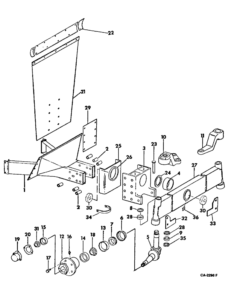 Схема запчастей Case IH 915 - (14-1) - SUSPENSION, STEERING AXLE, NON ADJUSTABLE Suspension