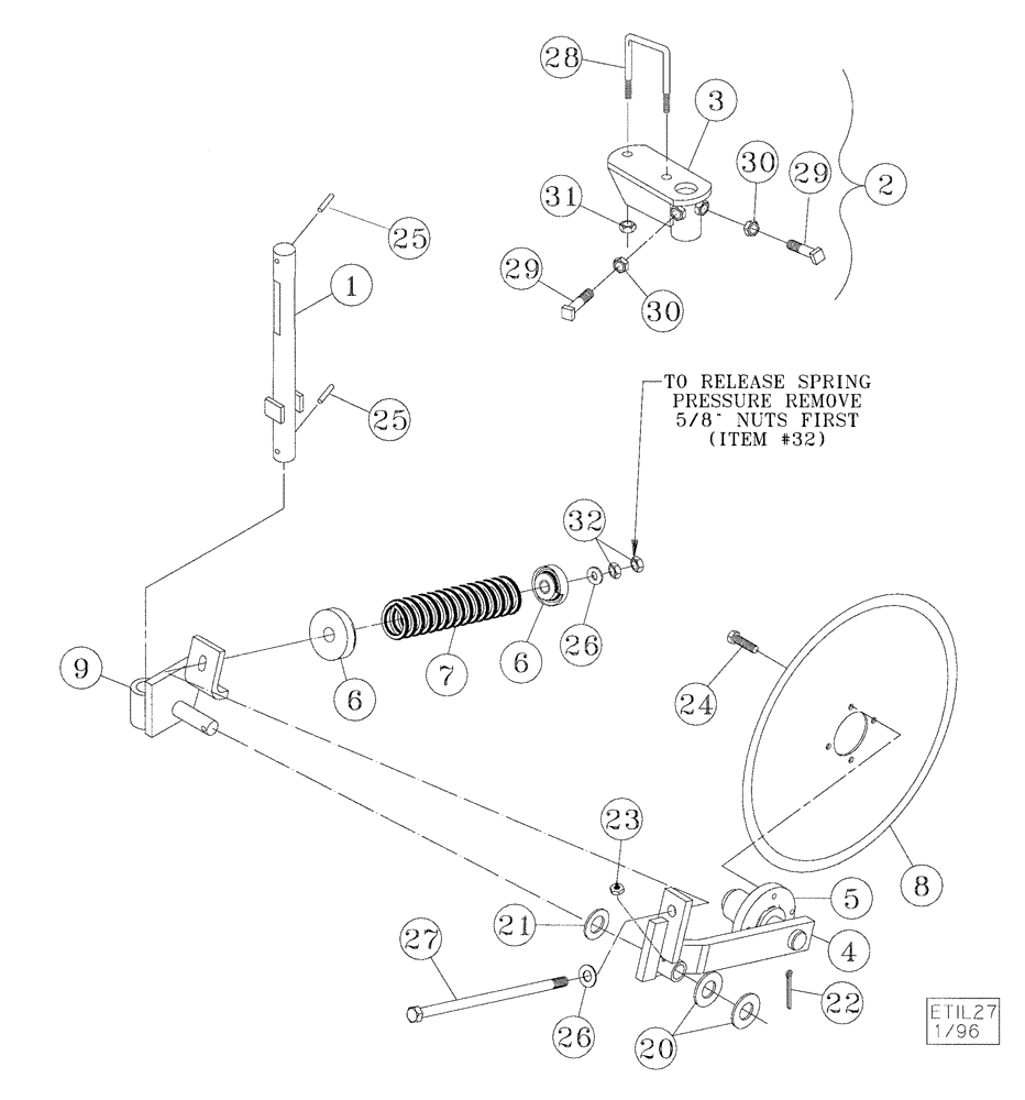 Схема запчастей Case IH 2500 ECOLO-TIL - (75.200.07) - 22" SPRING COULTER ASSEMBLY (75) - SOIL PREPARATION