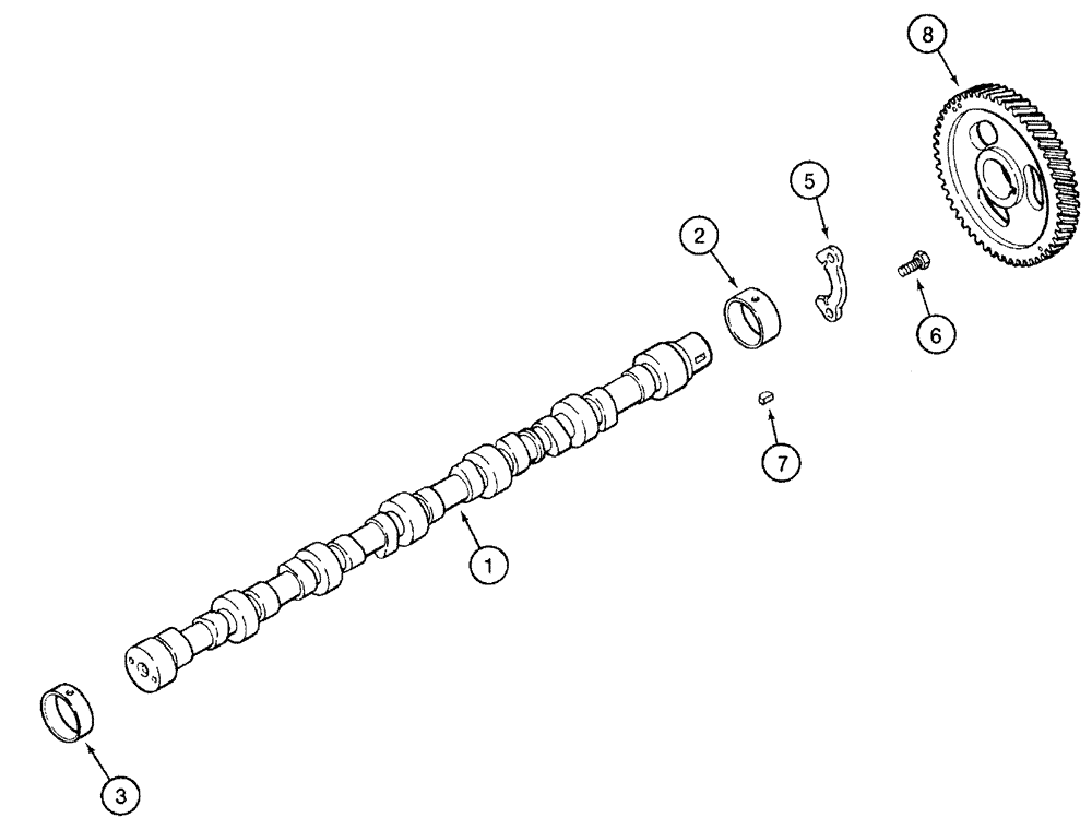 Схема запчастей Case IH 3150 - (03-016) - CAMSHAFT (01) - ENGINE