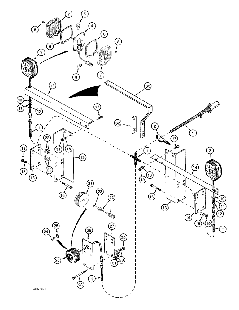 Схема запчастей Case IH 4800 - (4-02) - WIRING HARNESS AND LAMP MOUNTING (04) - ELECTRICAL SYSTEMS