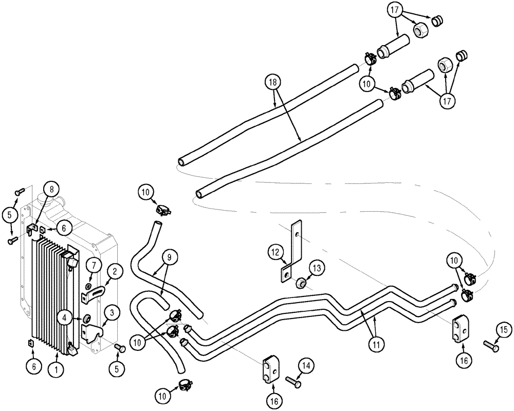 Схема запчастей Case IH CX80 - (08-02) - OIL COOLER AND CONNECTIONS (08) - HYDRAULICS