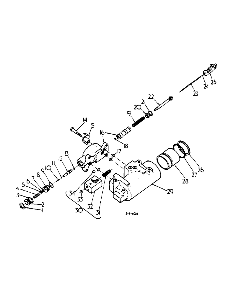 Схема запчастей Case IH 454 - (10-35) - DRAFT CONTROL CYLINDER AND VALVE (07) - HYDRAULICS