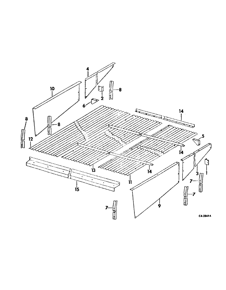 Схема запчастей Case IH 105 - (C-10) - ROOF AND SUPPORTS, CORRIGATED TYPE 