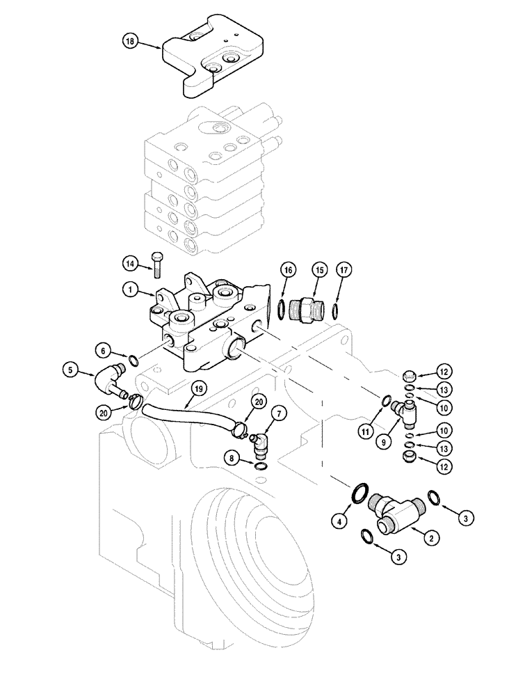 Схема запчастей Case IH MX120 - (08-11) - INLET AND OUTLET MANIFOLD (08) - HYDRAULICS