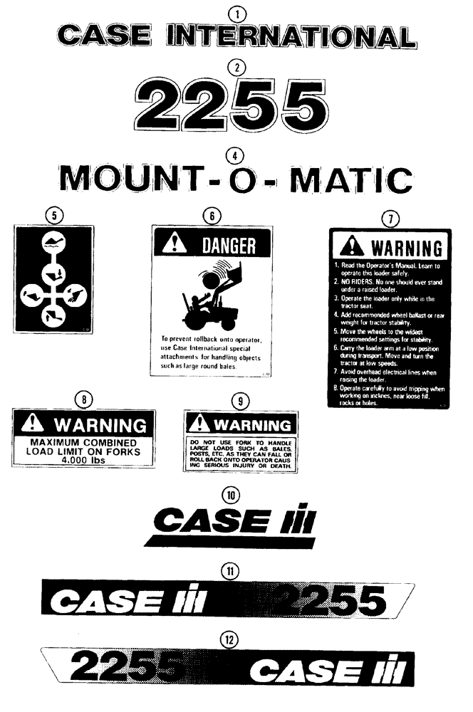 Схема запчастей Case IH 2255 - (9-32) - DECALS (09) - CHASSIS/ATTACHMENTS