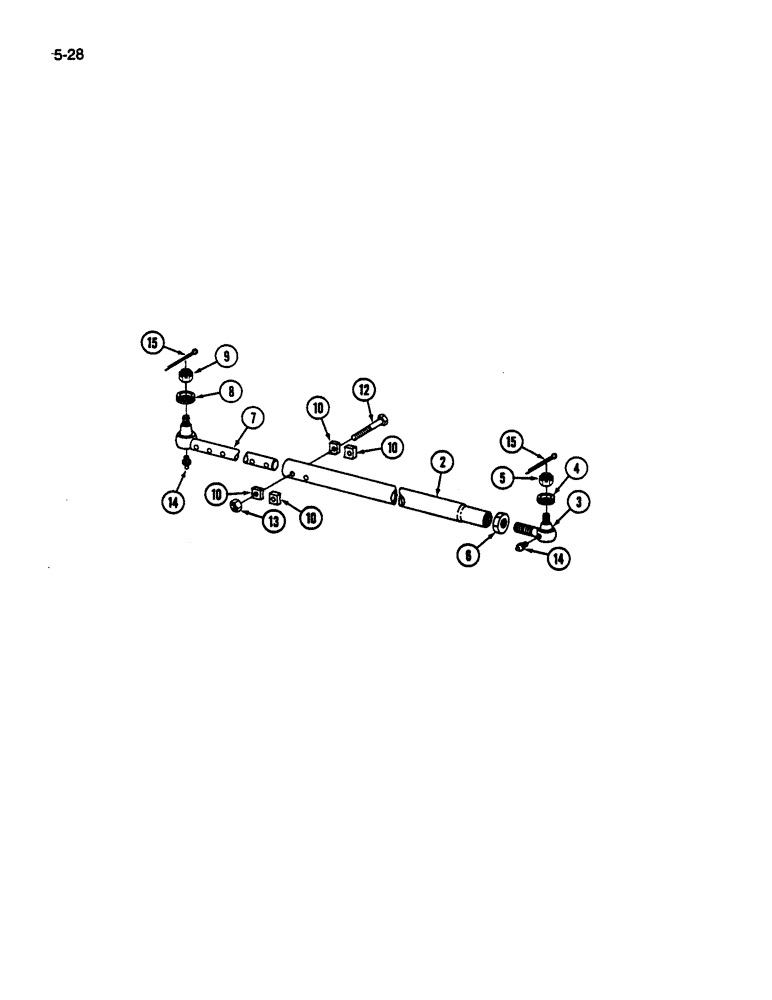 Схема запчастей Case IH 1844 - (5-28) - STEERING AXLE TIE RODS, 1844 COTTON PICKER (04) - STEERING