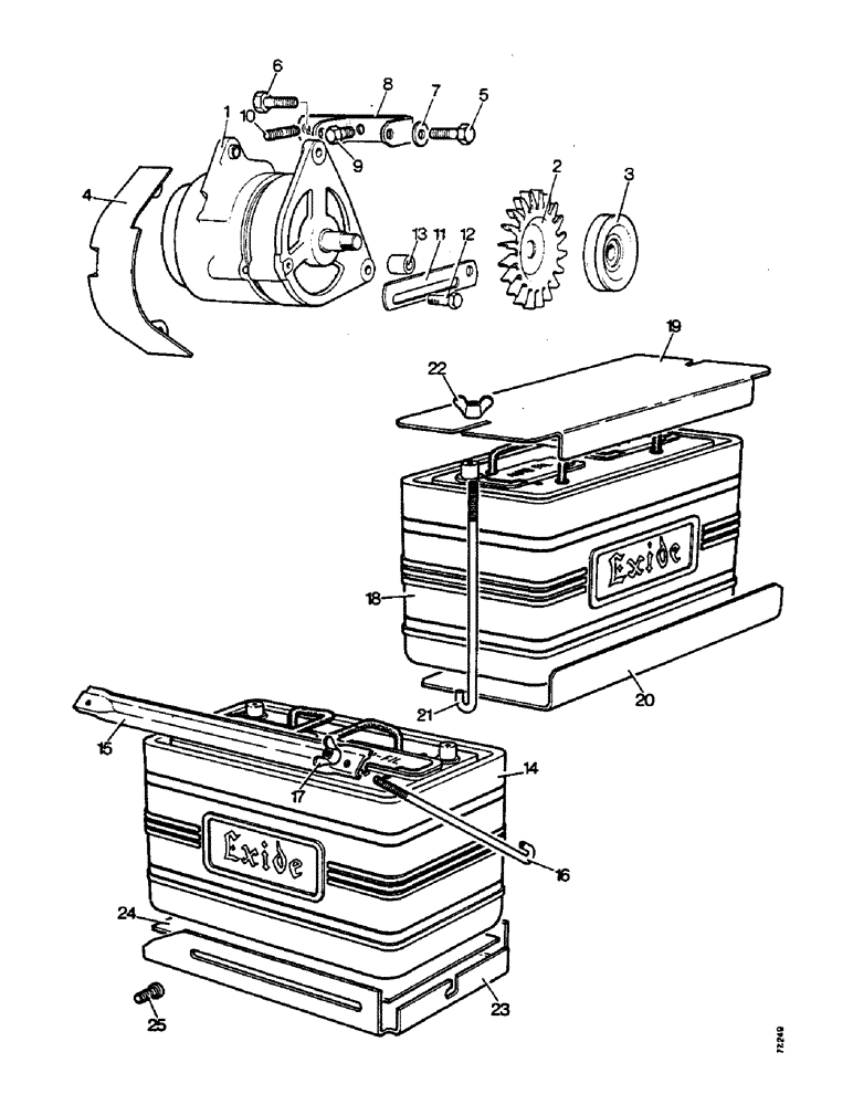 Схема запчастей Case IH 1212 - (M10) - ELECTRICAL EQUIPMENT, ALTERNATOR AND BATTERY, 1210 AND 1212 TRACTORS (06) - ELECTRICAL SYSTEMS