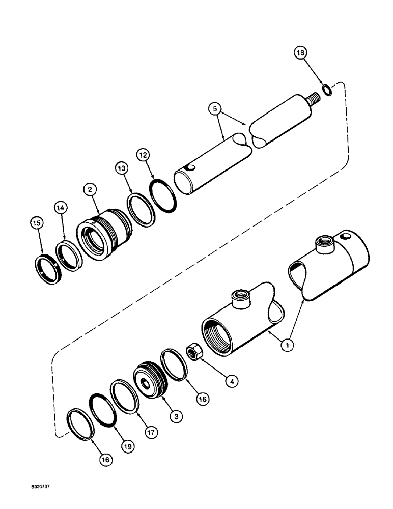 Схема запчастей Case IH 2055 - (8-56) - BASKET LIFT MASTER CYLINDER ASSEMBLY (07) - HYDRAULICS