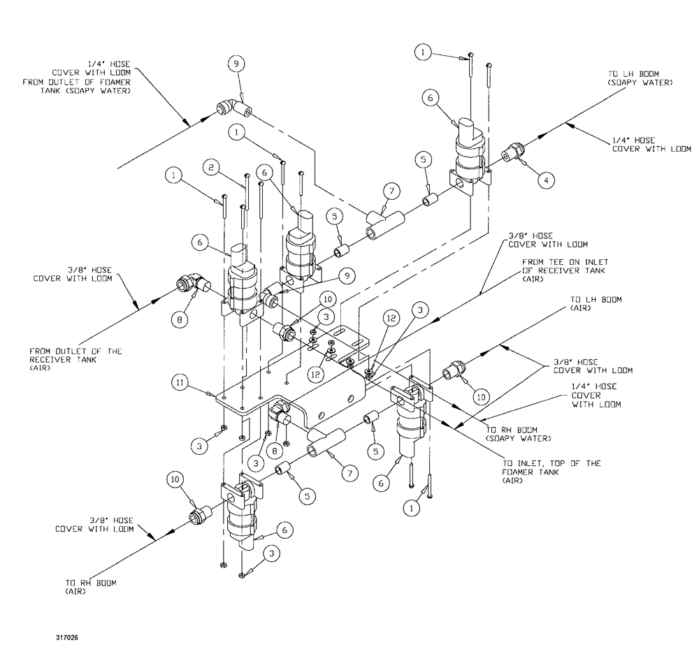 Схема запчастей Case IH SPX3200B - (176) - SOLENOID VALVES GROUP (78) - SPRAYING