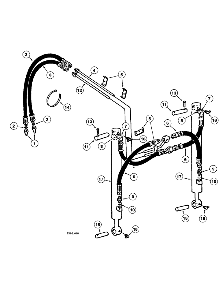 Схема запчастей Case IH 2355 - (8-26) - BUCKET HYDRAULIC SYSTEM 