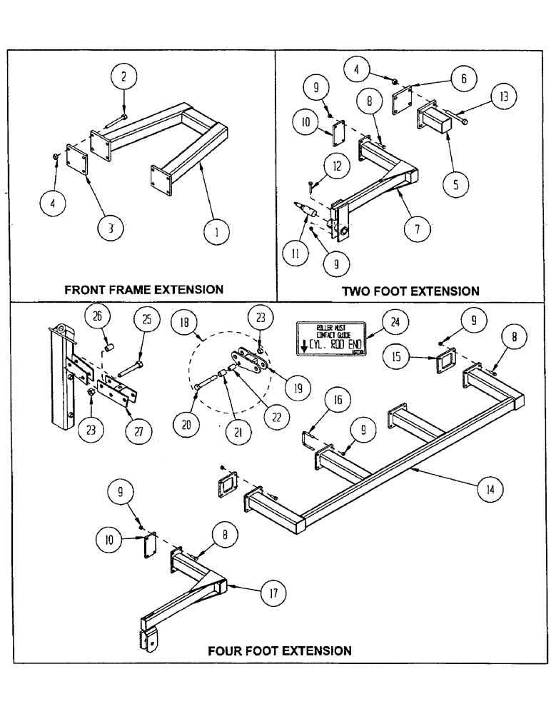 Схема запчастей Case IH CONCORD - (B20) - FRAME EXTENSIONS OPTIONS 