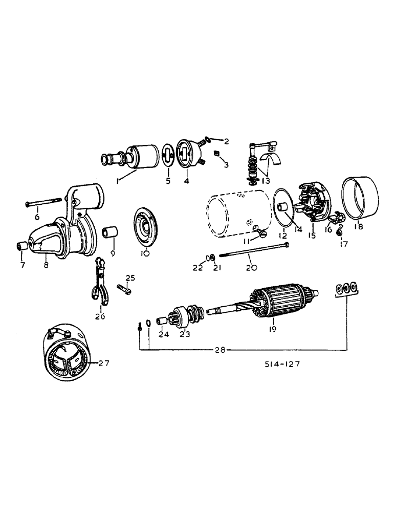 Схема запчастей Case IH 585 - (08-045) - STARTER MOTOR, BOSCH (06) - ELECTRICAL