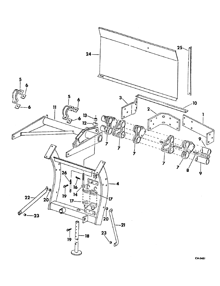 Схема запчастей Case IH 8 - (E-6) - TRACTOR MOUNTING FRAME, RAKE SUBFRAME AND LIFT 