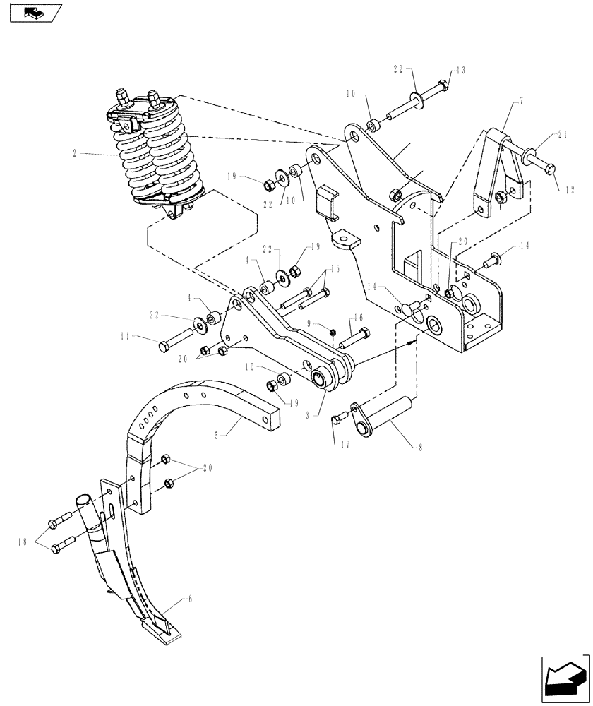 Схема запчастей Case IH NPX5300 - (75.200.06) - HCS SHANK ASSEMBLY 2007 MODEL YEAR AND AFTER (09) - CHASSIS/ATTACHMENTS