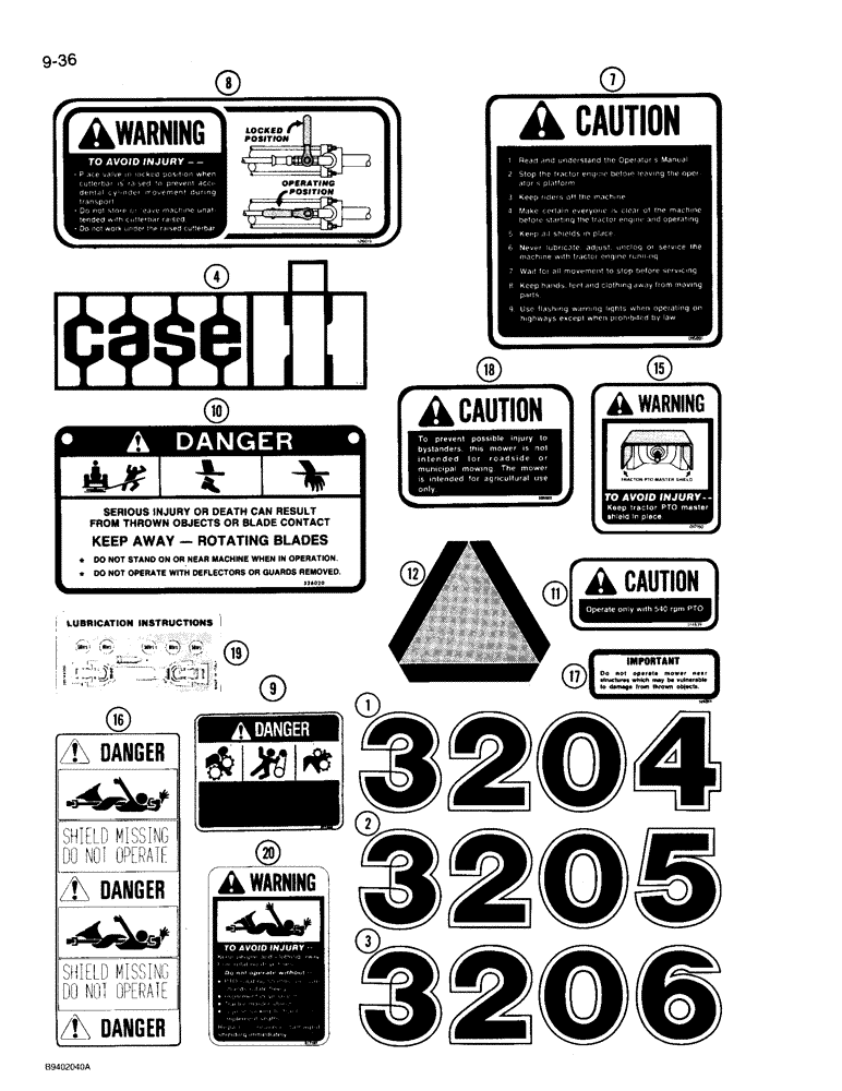 Схема запчастей Case IH 3206 - (9-36) - DECALS (09) - CHASSIS/ATTACHMENTS